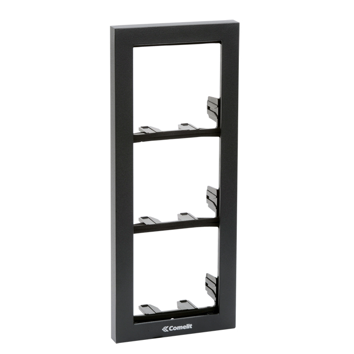 TELAIO 3 MODULI SERIE IKALL CON CORNICE COLORE ANTRACITE - COMELIT 3311/3A