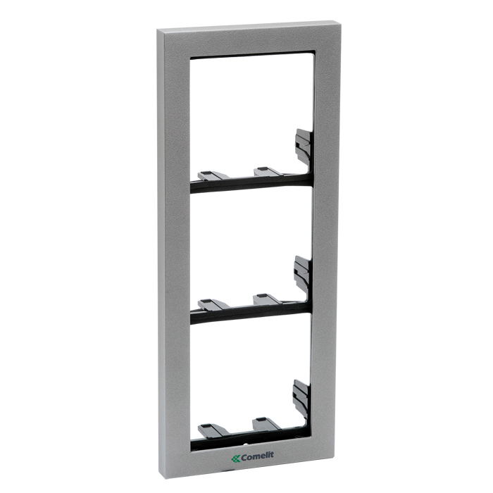 TELAIO 3 MODULI SERIE IKALL, CORNICE SILVER - COMELIT 3311/3S