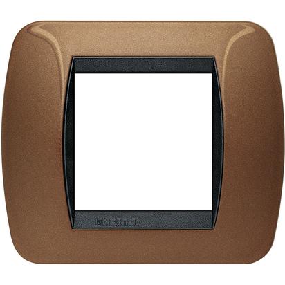 PLACCA 2 POSTI BRONZO OSSIDATO BTICINO LIVING INT - BTICINO LEGRAND L4802BO