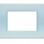 PLACCA 3 POSTI BLU OPALINO SERIE LIGHT - BTICINO LEGRAND N4803BP