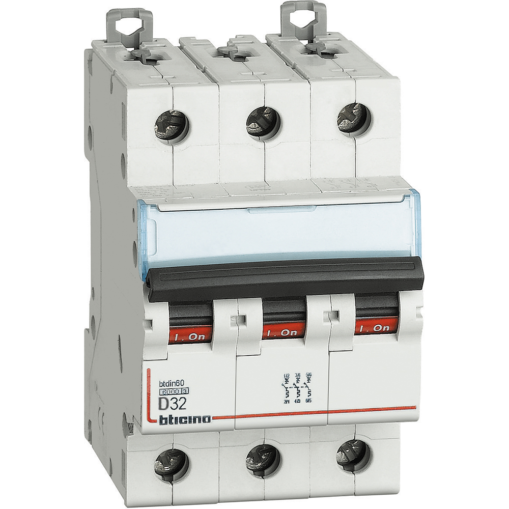 BTDIN60 - MAGNETOT 3P CURVA D 32A 6KA  - BTICINO LEGRAND F83D/32