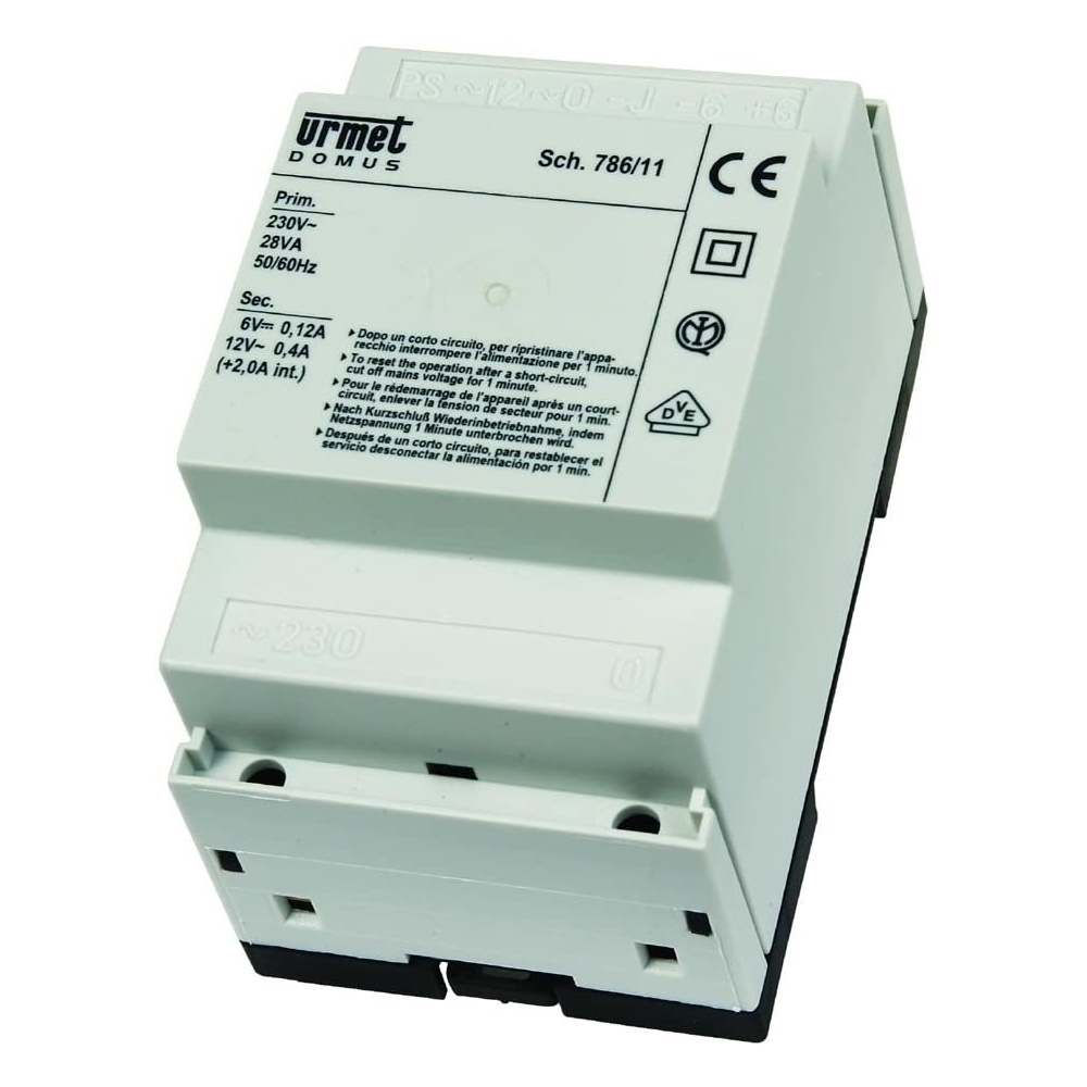Alimentatore citofonico 28VA-230V per impianti audio 4+N Con Generatore Di Nota - URMET 786/11