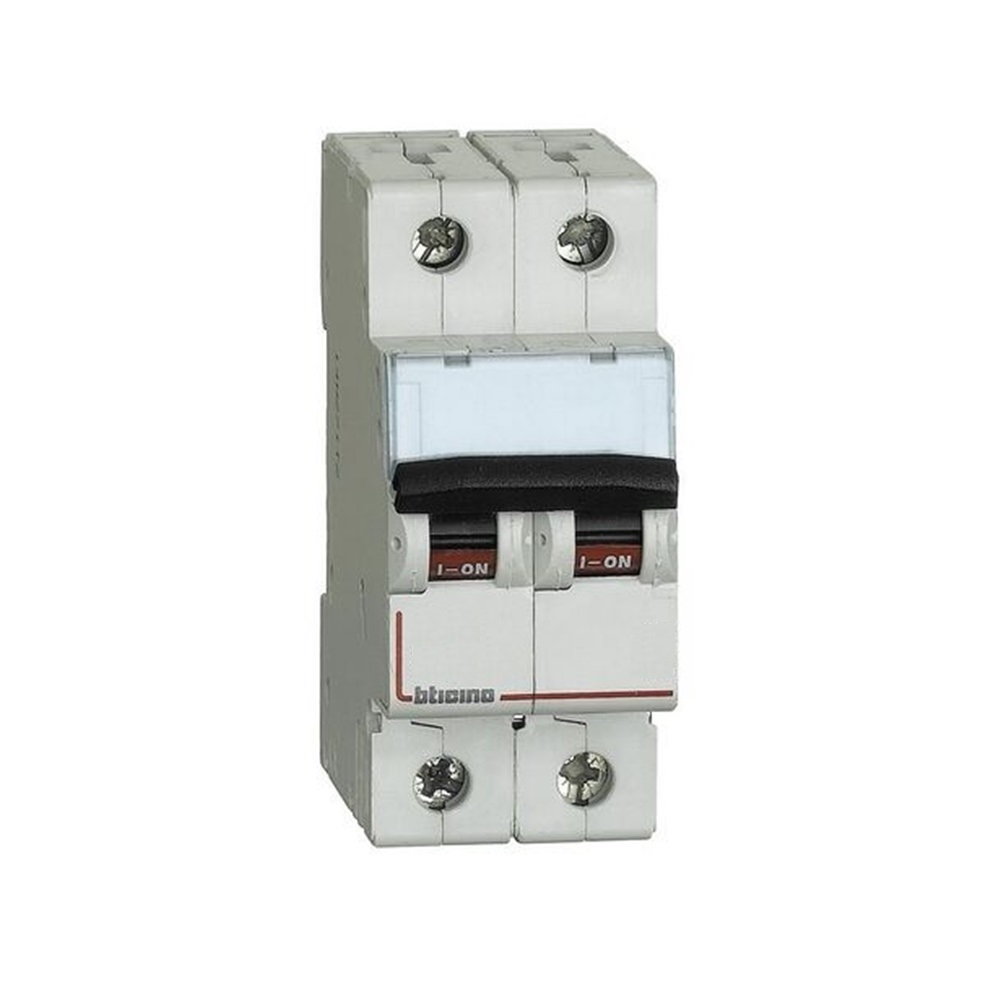 Interruttore automatico magnetotermico  2P, 6 A, interruzione 4.5 kA  - BTICINO LEGRAND F820/6