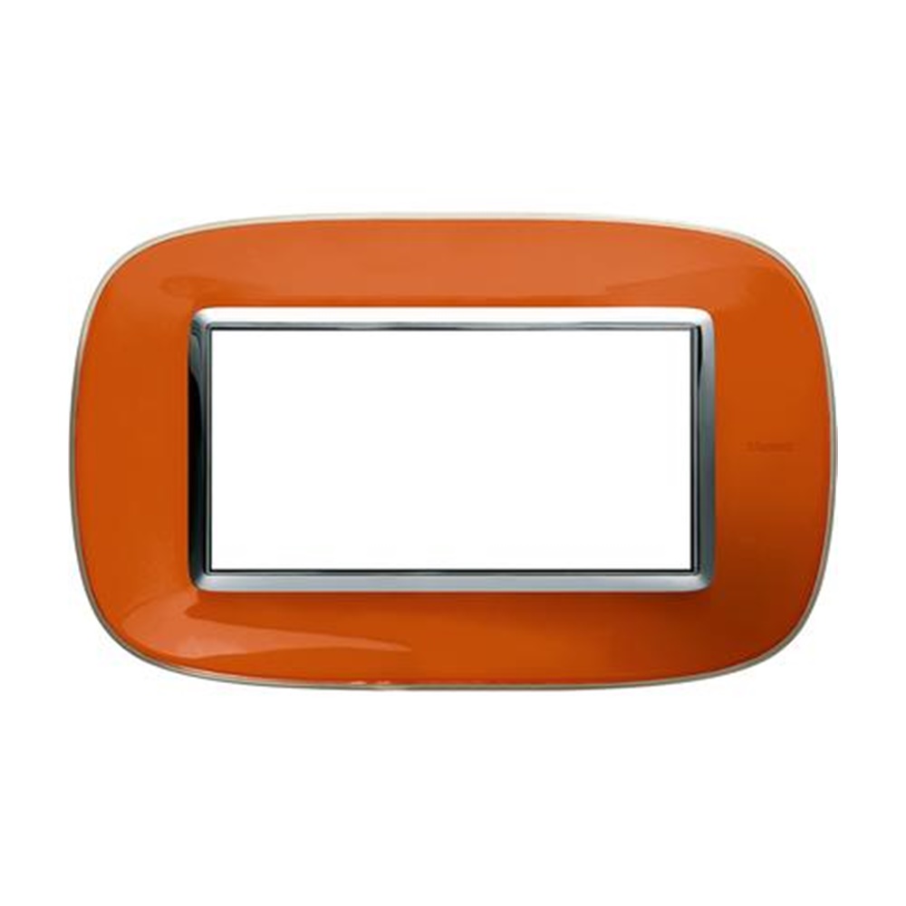 Placca arancio liquid 4 posti AXOLUTE - BTICINO LEGRAND HB4804DR