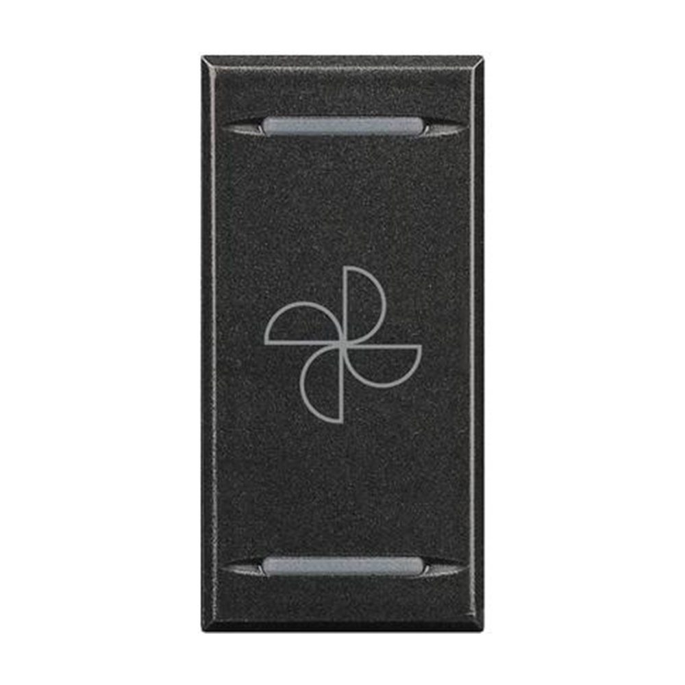 Copritasto 2 funzioni con lenti illuminabili con simbolo aspiratore ventilatore antracite Axolute  - BTICINO LEGRAND HS4911BC