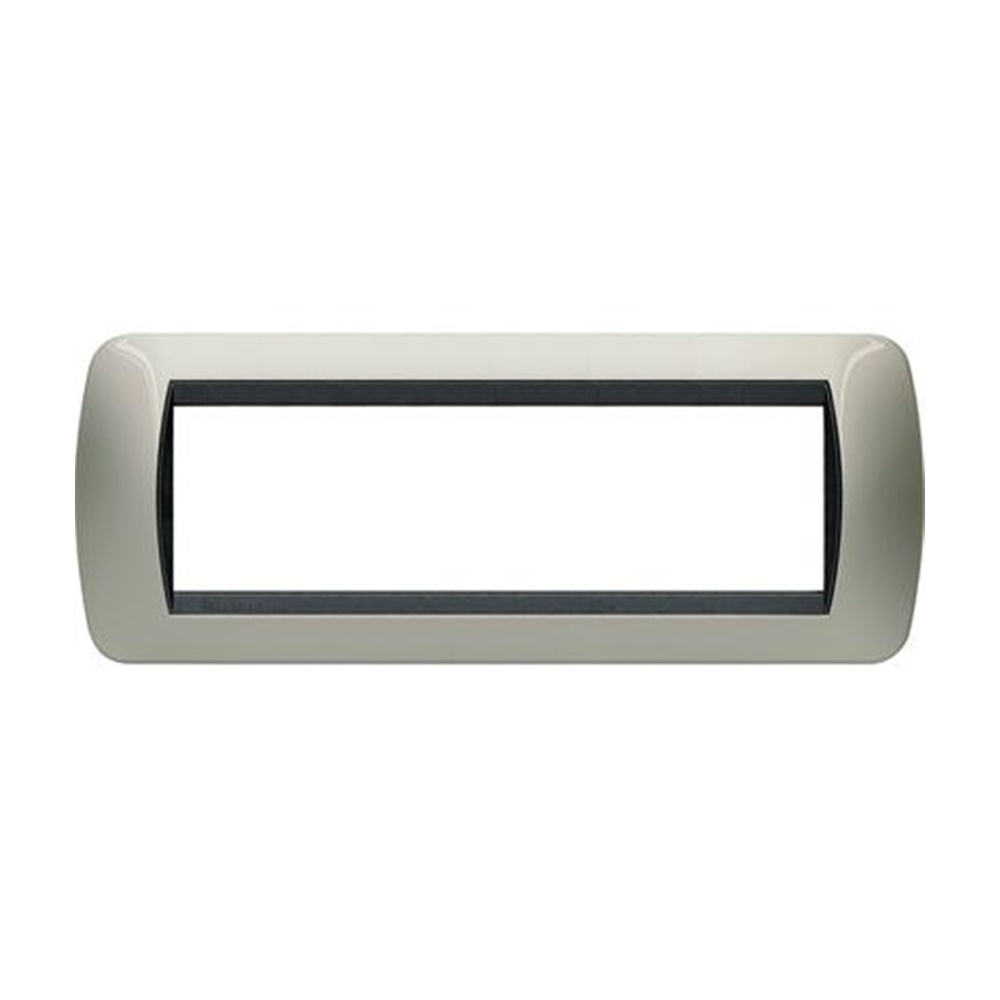 Placca 7 Moduli Titanio Chiaro Living Light International  - BTICINO LEGRAND L4807TC