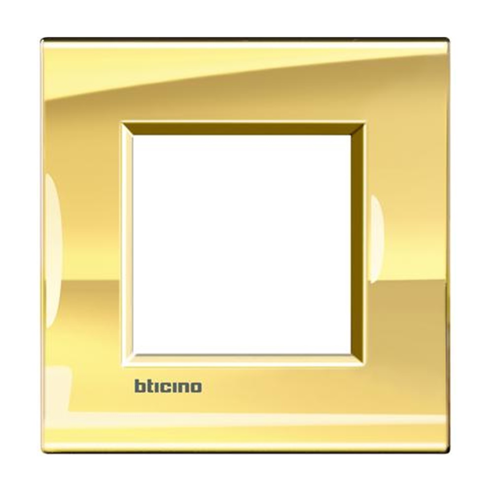 Placca 2 moduli Quadrata Oro Freddo LivingLight  - BTICINO LEGRAND LNA4802OA