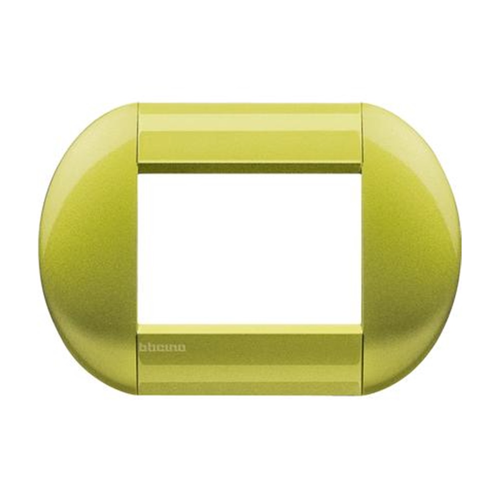 Placca 3 moduli Tonda Giallo Citron LivingLight - BTICINO LEGRAND LNB4803CT
