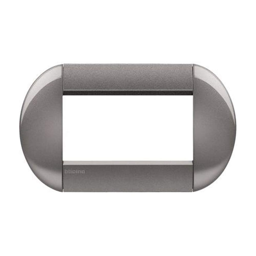 Placca Tonda 4 Moduli Grigio Tight Livinglight - BTICINO LEGRAND LNB4804TG