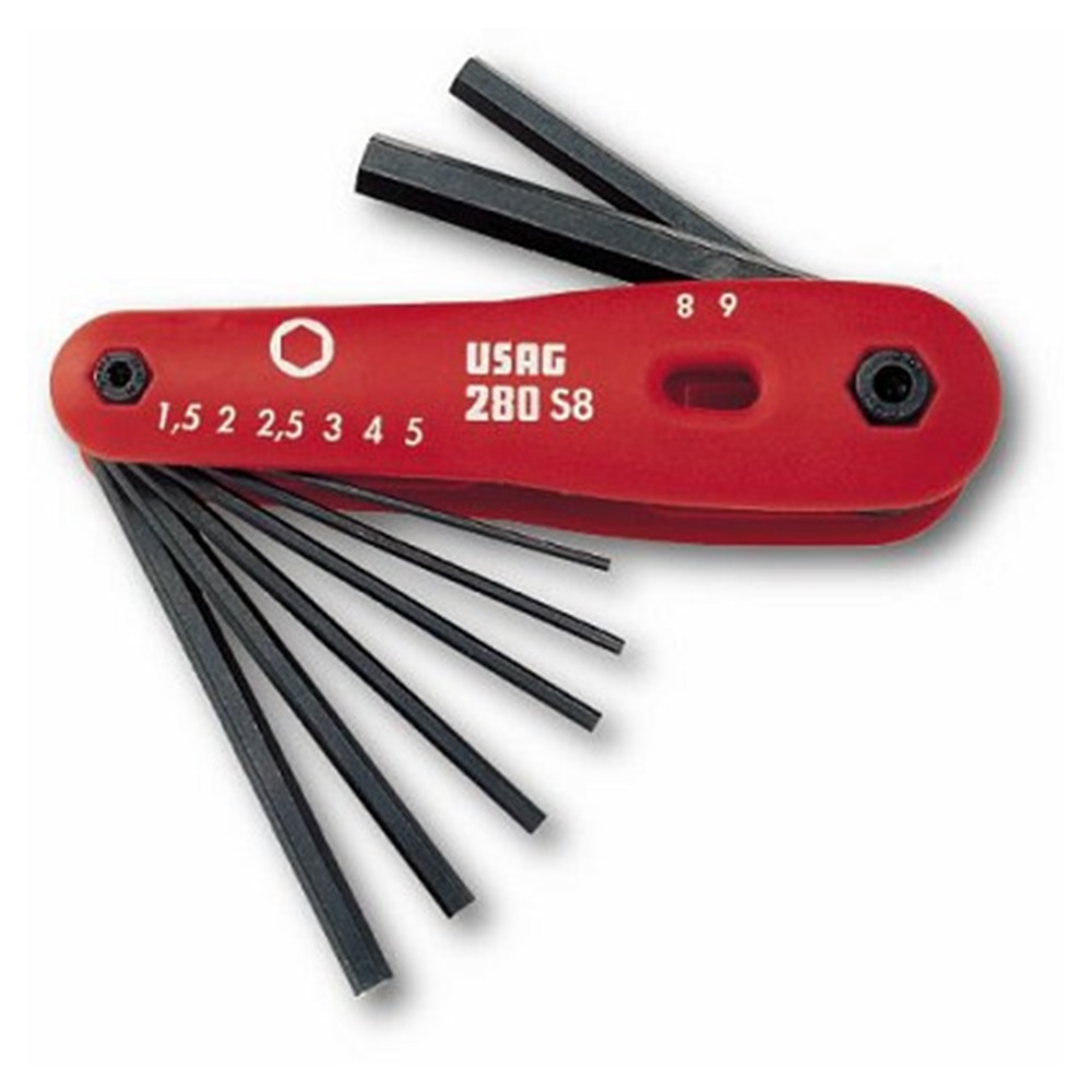 SERIE DI 8 CHIAVI MASCHIO ESAGONALE TASCABILE - USAG SWK UTENSILERIE SRL U02800192