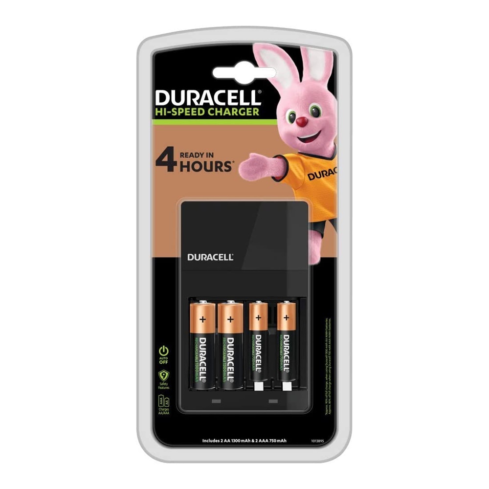 Caricabatterie con incluse batterie ricaricabili (2AA + 2 AAA) Duracell -  DURACELL DU101 - Shop Cozzolino S.r.l.