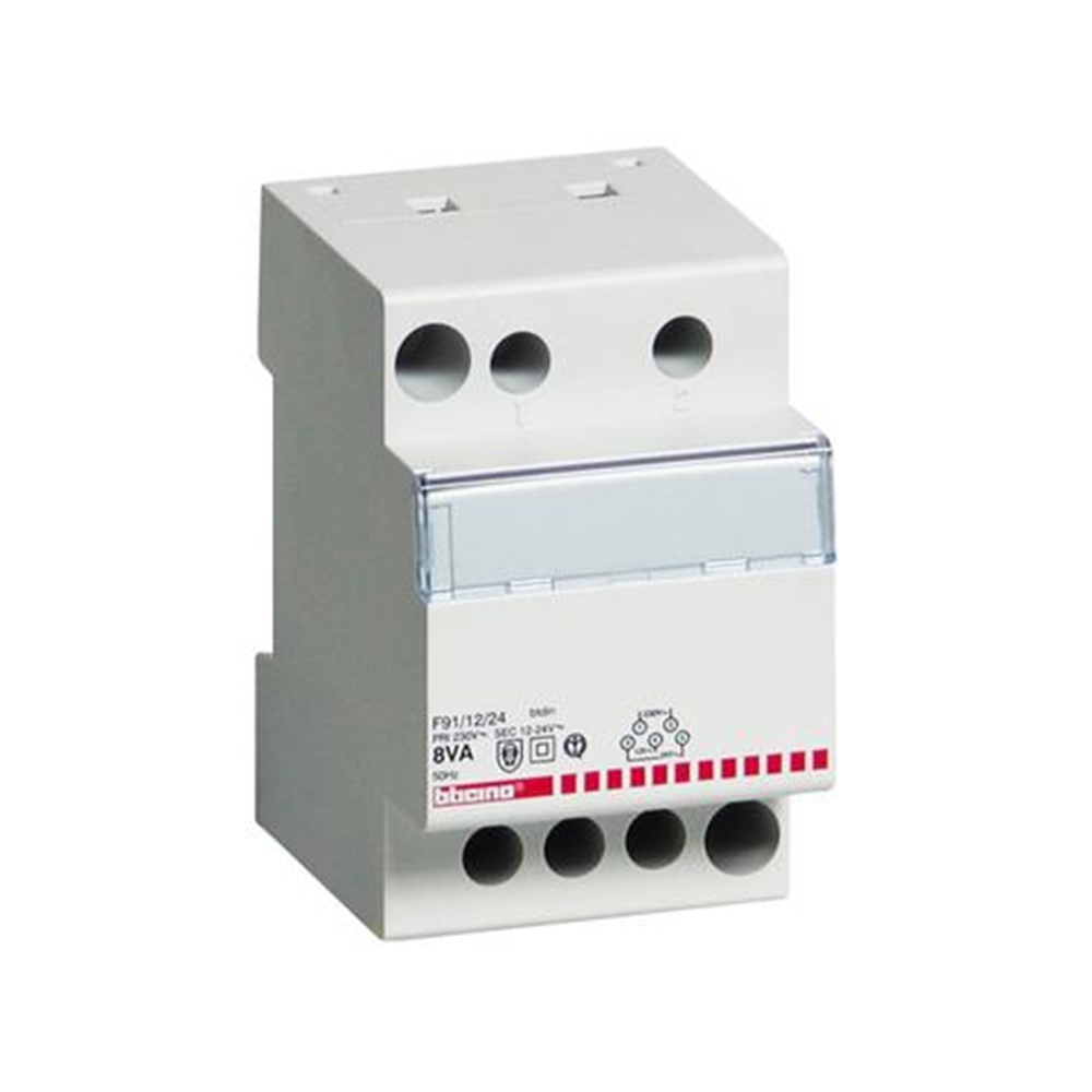 Trasformatore di sicurezza monofase 230/12/24V SELV 8VA - BTICINO LEGRAND F91/12/24