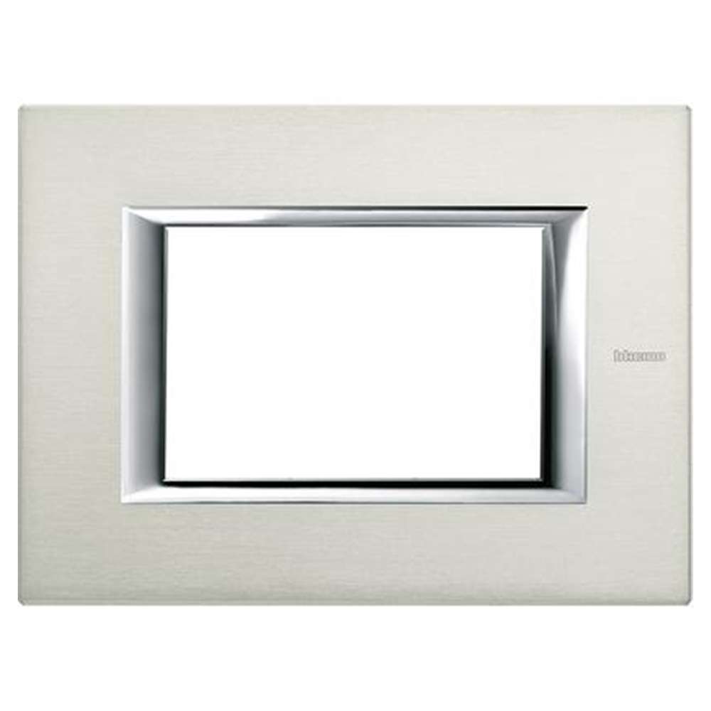 Placca 3 Moduli Axolute Alluminio Spazzolata - BTICINO LEGRAND HA4803XC