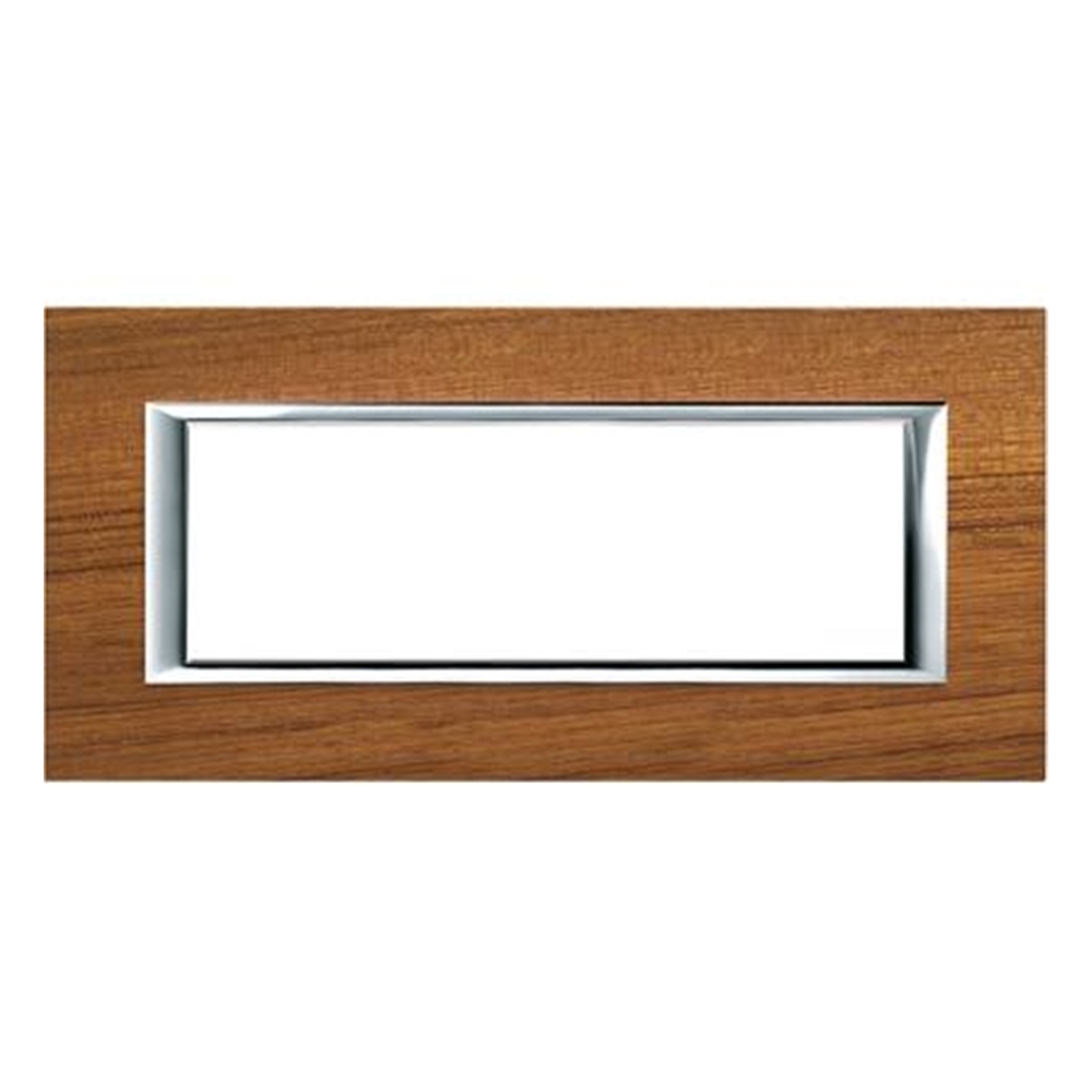 Placca 6 moduli Axolute Legno Teak - BTICINO LEGRAND HA4806LTK