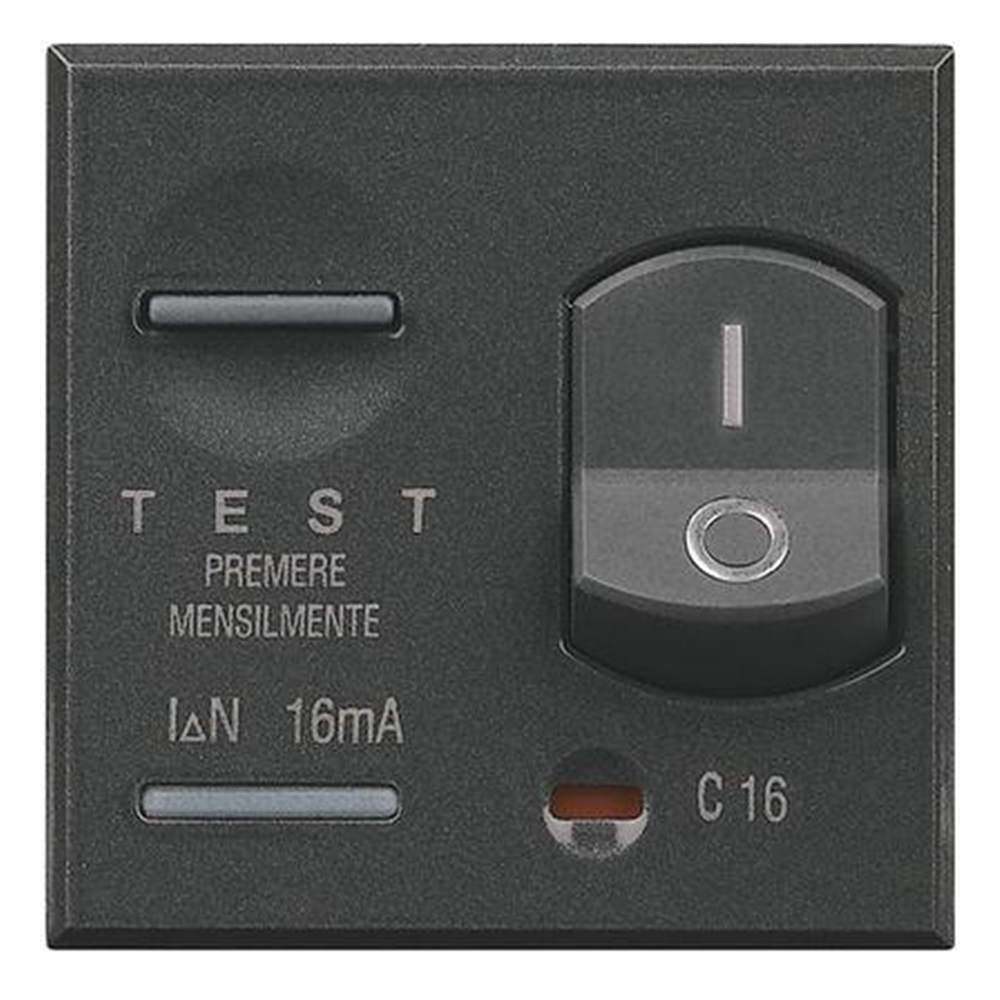 Interruttore Automatico Differenziale 2p con 1 Posto Protetto Idn 10ma Axolute Antracite - BTICINO LEGRAND HS4305/16