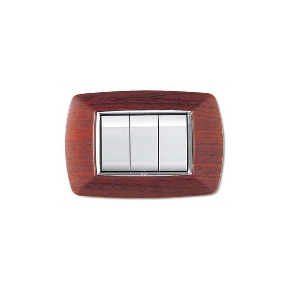 Placca 3 Moduli MyLife Legno Scuro - ELETTROCANALI SERIE CIVILI ECL2983LS