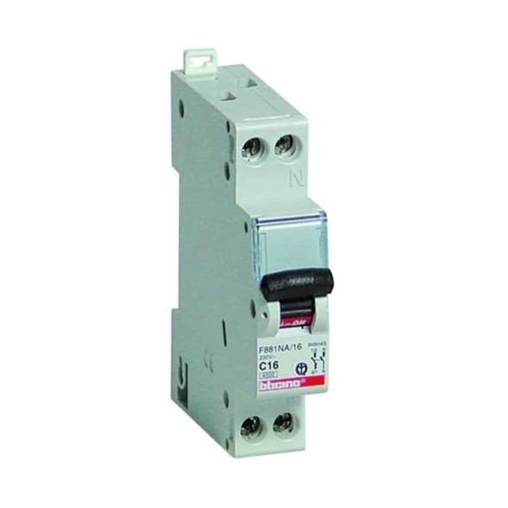 Interruttore Magnetotermico 1P+N 20A 4,5KA - BTICINO LEGRAND F881NA/20