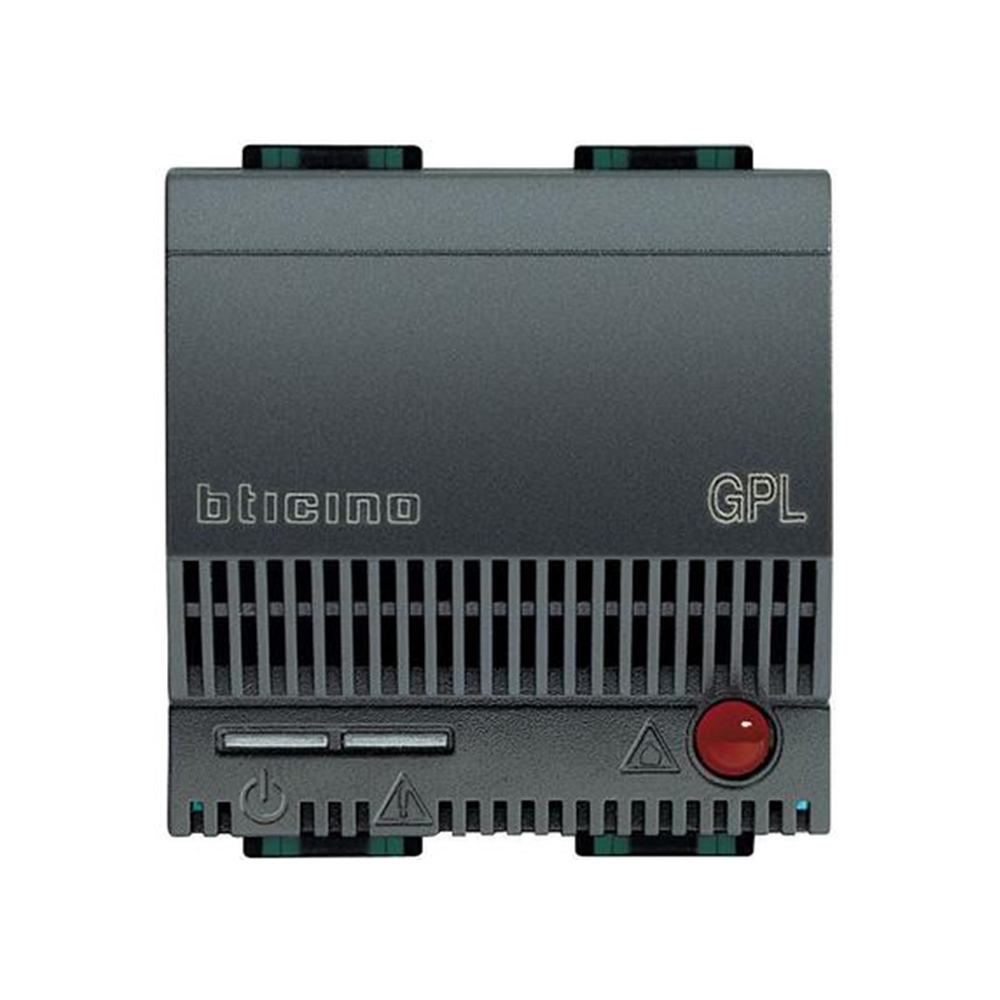 Rivelatore Gas GPL con Segnalazione ottica /acustica di Allarme 12VAC/DC Living International Antracite - BTICINO LEGRAND L4512/12