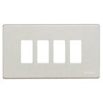 Placca 4 Posti Magic Alluminio - BTICINO LEGRAND 504/4/AL