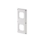 Placca flangiata per 2 prese industriali 16/32A o prese bivalenti/schuko - ELETTROCANALI SERIE CIVILI EC690F4