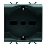Presa Standard Italiano/tedesco 250V AC - 2P+T 16A Bivalente 2 Moduli Chorus Nero - GEW GW12204
