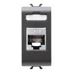 Presa Utente RJ45 Categoria 6 - UTP 1 Modulo Chorus Nero - GEW GW12424