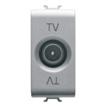 Presa Coassiale Tv Schermatura Classe a Connettore IEC Maschio 9,5mm Passante 5 Db 1 Modulo Chorus Titanio - GEW GW14362