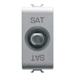 Presa Tv/Sat Schermatura Classe A Connettore F Femmina Diretta con Passaggio di Corrente 1 Modulo Chorus Titanio - GEW GW14371