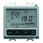 Cronotermostato Programmazione Giornaliera/Settimanale 230V Ac 50/60Hz 2 Moduli Chorus Titanio - GEW GW14703