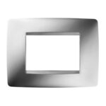 Placca 3 Posti One in Tecnopolimero Metallizzato Chorus Cromo - GEW GW16103MC