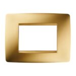Placca 3 Posti One in Tecnopolimero Metallizzato Chorus Oro - GEW GW16103MO