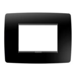 Placca 3 Posti One in Tecnopolimero Metallizzato Chorus Nero Toner - GEW GW16103TN