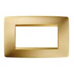 Placca 4 Posti One in Tecnopolimero Metallizzato Chorus Oro - GEW GW16104MO