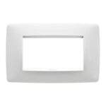 Placca 4 Posti One in Tecnopolimero Metallizzato Chorus Bianco Latte - GEW GW16104TB
