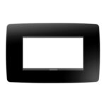 Placca 4 Posti One in Tecnopolimero Metallizzato Chorus Nero Toner - GEW GW16104TN