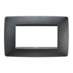 Placca 4 Posti One in Tecnopolimero Metallizzato Chorus Ardesia - GEW GW16104VA