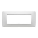 Placca 6 Posti One in Tecnopolimero Metallizzato Chorus Bianco Latte - GEW GW16106TB