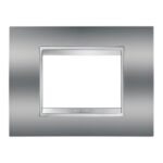 Placca 3 Posti Lux in Tecnopolimero Metallizzato Chorus Cromo - GEW GW16203MC