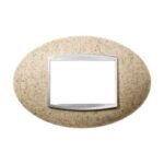 PLACCA A TRE POSTI PIETRA DI COLORE SABBIA - GEW GW16303RS