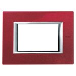 placca rettangolare 3 moduli - rosso China - BTICINO LEGRAND HA4803RC