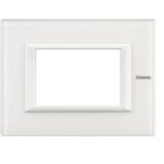 Placca rettangolare 3 moduli - vetro bianco - BTICINO LEGRAND HA4803VBB