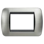 Placca 3 Posti Living International Acciaio Spazzolato - BTICINO LEGRAND L4803ACS