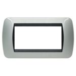 Placca 4 Posti Living International Alluminio - BTICINO LEGRAND L4804AL