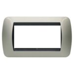 Placca 4 Posti Living International Titanio Chiaro - BTICINO LEGRAND L4804TC