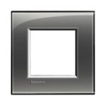 Placca 2 Posti Living Light Grigio Ghiaccio - BTICINO LEGRAND LNA4802KG