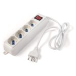 Multipresa Elettrica 4 Posti Shuko Bianco con Interruttore - GIGRA LINE RX114