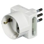 Adattatore P30 ed 1 Presa 10A con Dispositivo Salvafulmine 2200W 250V Bianco - BTICINO LEGRAND S3610D/F