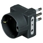 Adattatore Triplo con 2 prese Italiane e 1 presa Tedesca tipo Schuko Antracite - BTICINO LEGRAND S3610GE