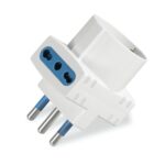 Adattatore triplo con presa Shuko tedesca bianco 2P+T 16A, Massimo 1500W Scame - COD. SCM144.459