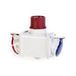ADATTATORE MULTIPLO 2 USCITE 3P+N 380V IP44 SCAME - COD. SCM600.1629